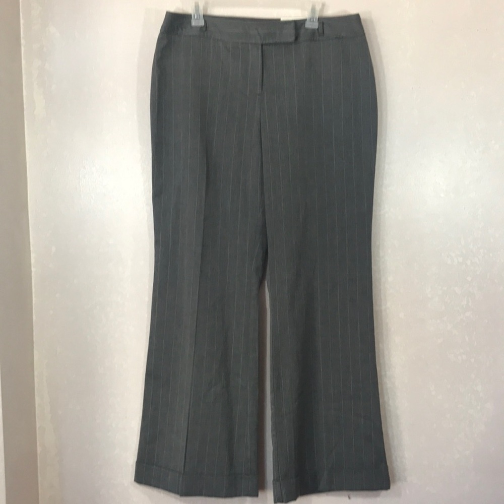 Apt 9 Gray Pin Striped Ava Career Pants Stretch 16